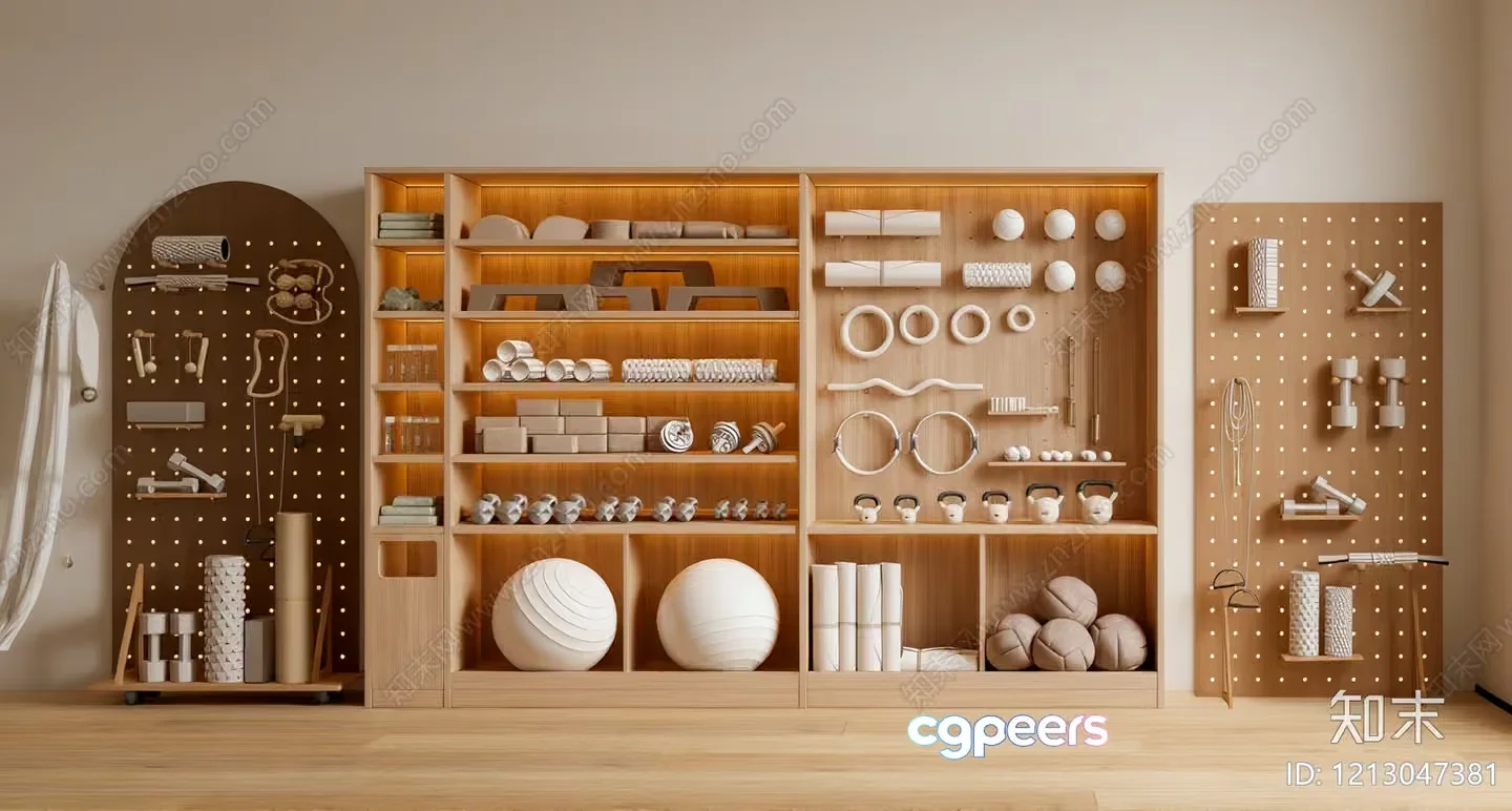 A Wooden Storage Unit 3D Model – 12089 – VRAY Render