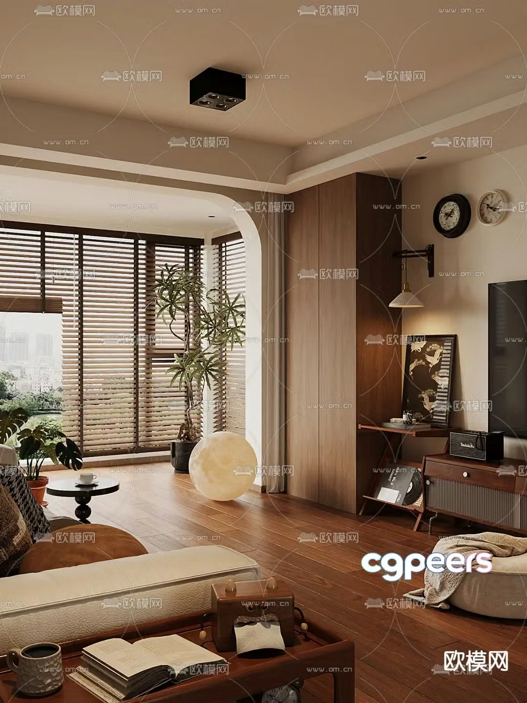 Middle-aged living room 3d model