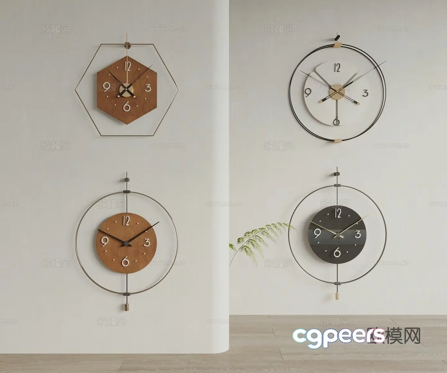 modern clock wall clock 3d model