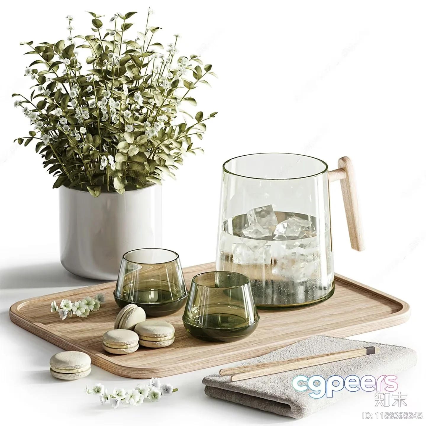 Wooden Serving Tray 3D Model – 8384 – VRAY Render