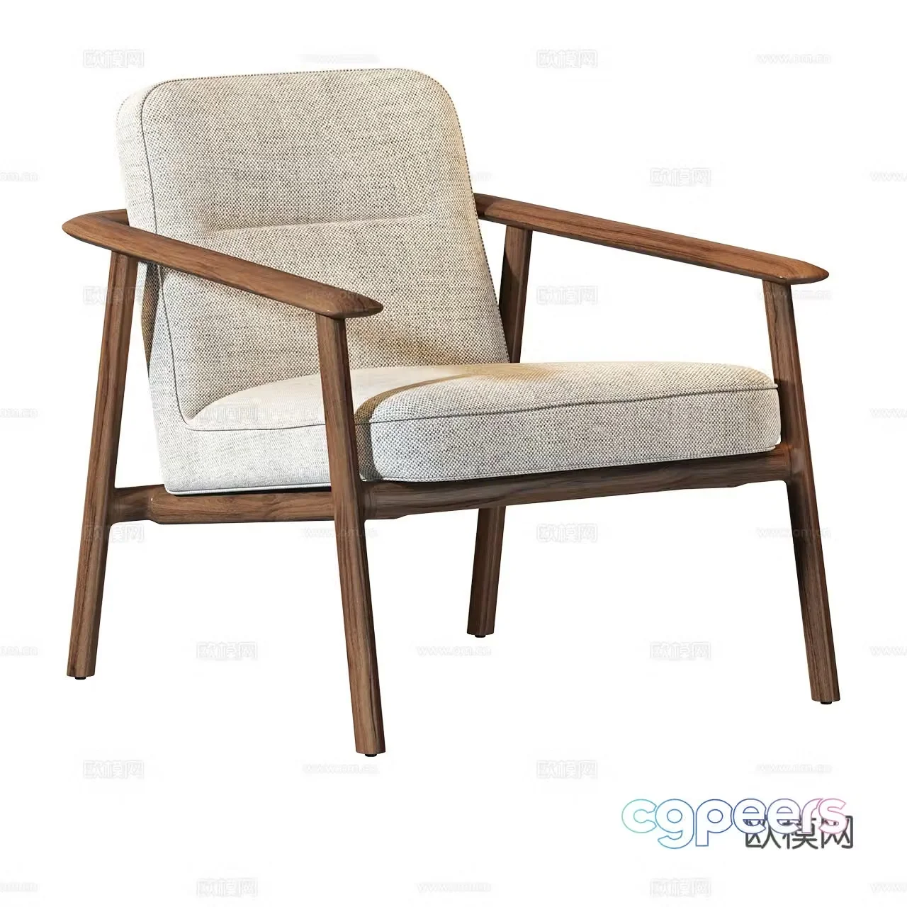 Boss Design Retro Leisure Chair New Chinese Style Leisure Chair Minimalist Leisure Chair 3D Model