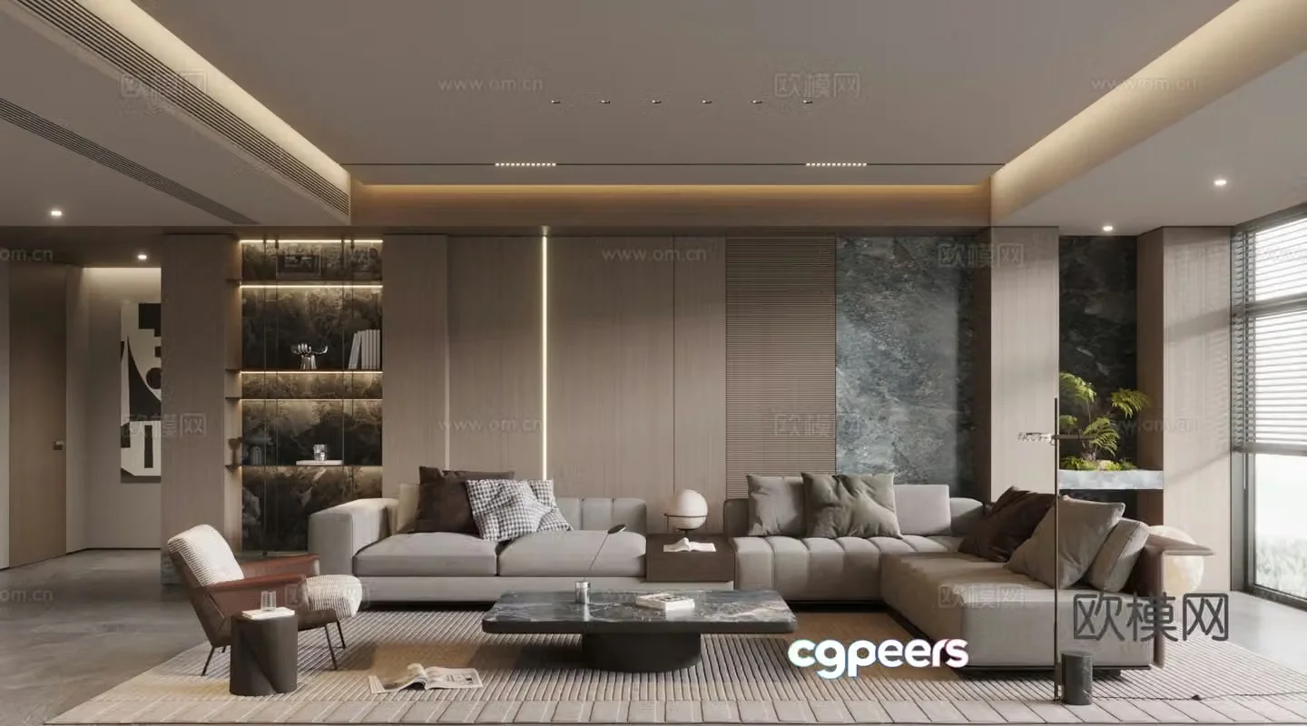 Modern home living room 3d model design 3d model