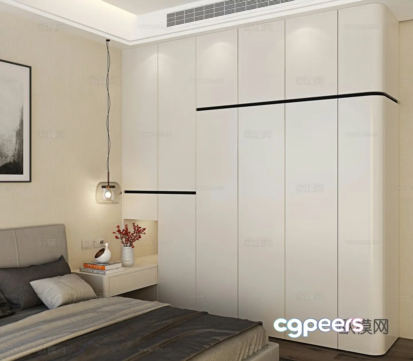 Modern arc wardrobe 3d model