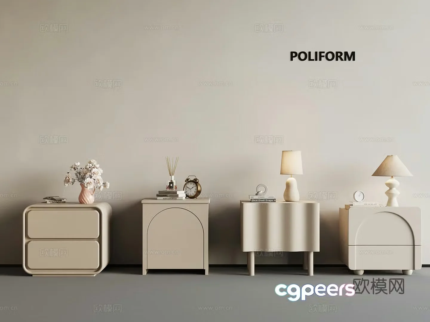 15 French nightstand 3D model