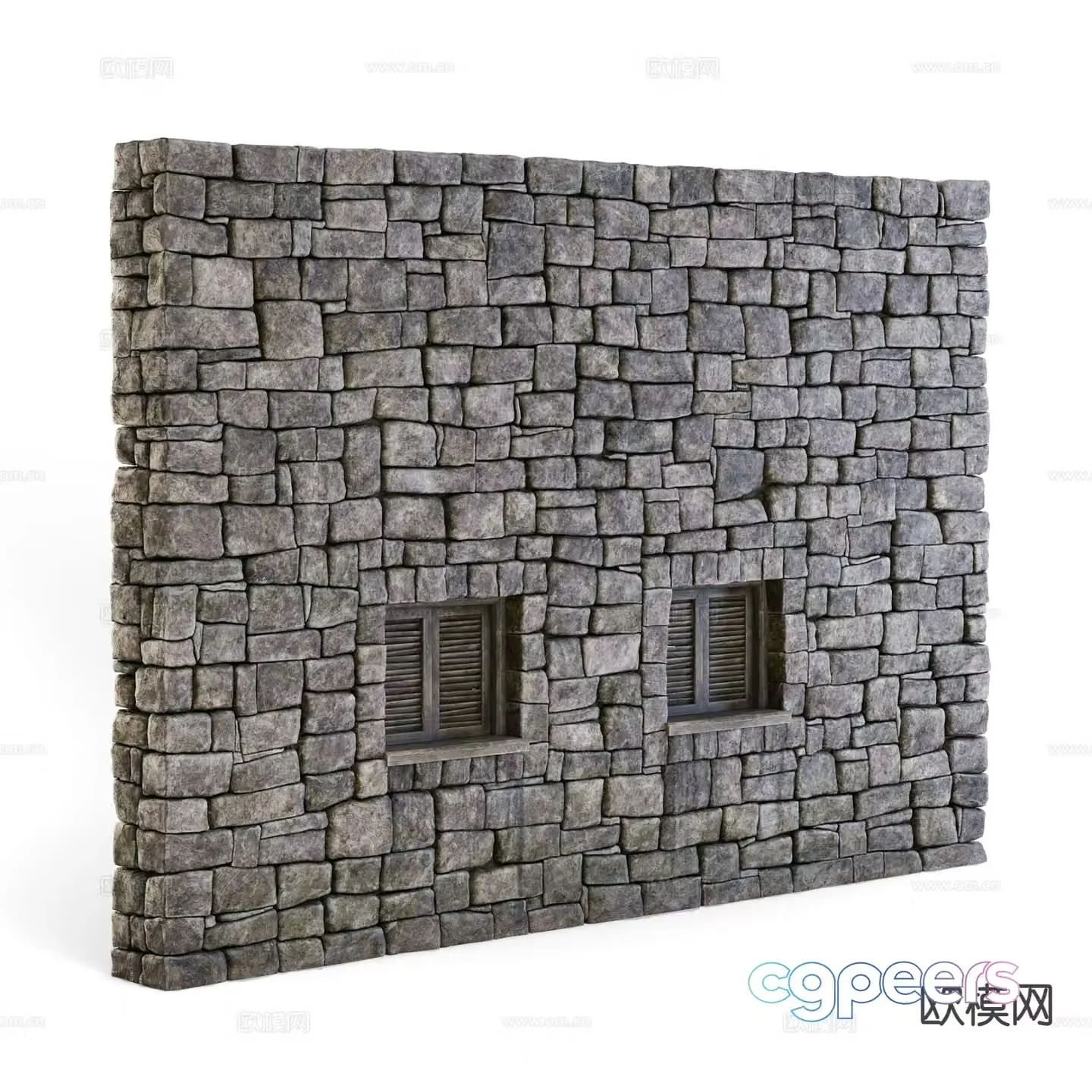 Rough stone wall brick wall wall retro wall tile stone wall 3d model
