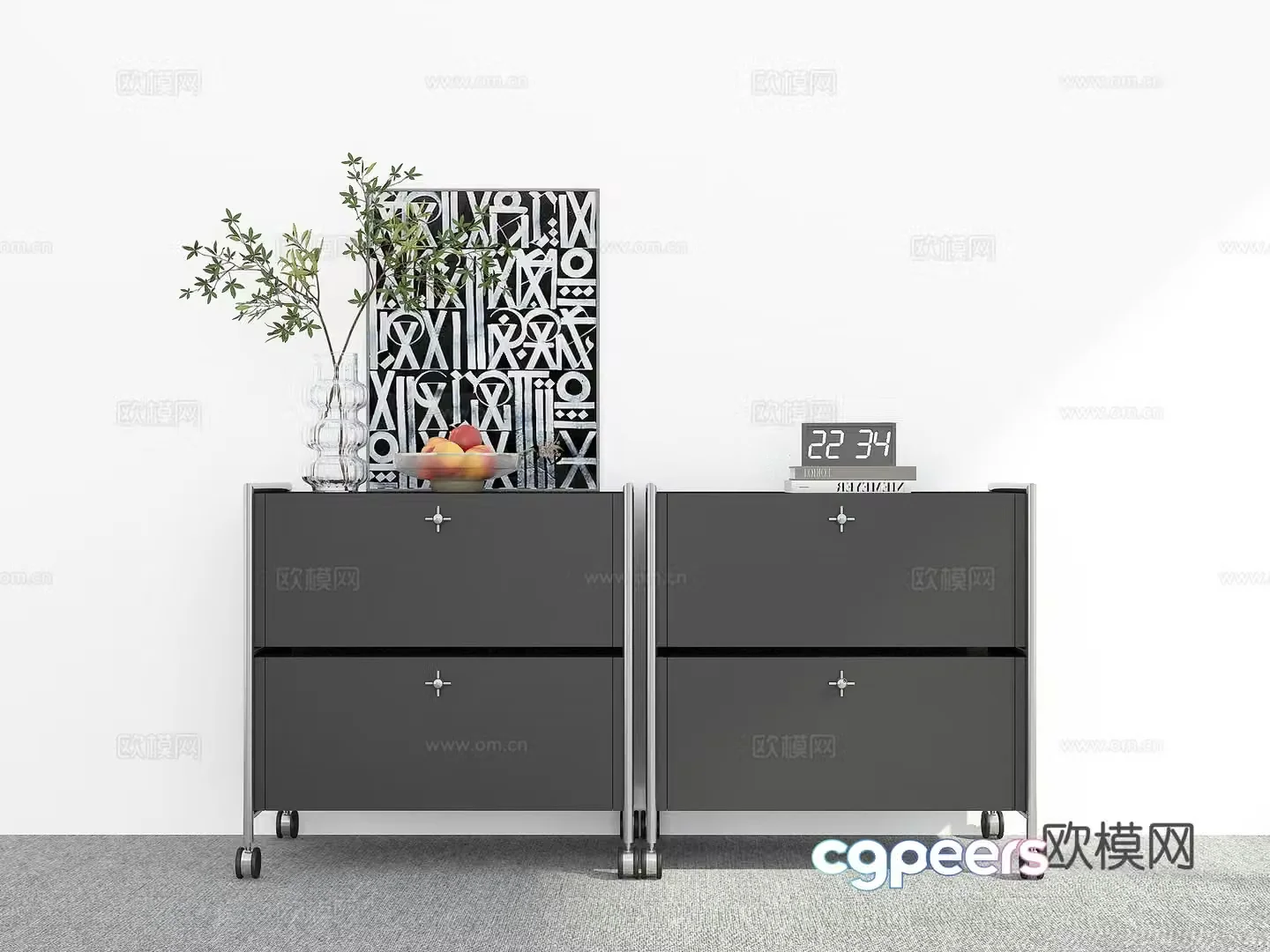 Modern entryway cabinet 3d model