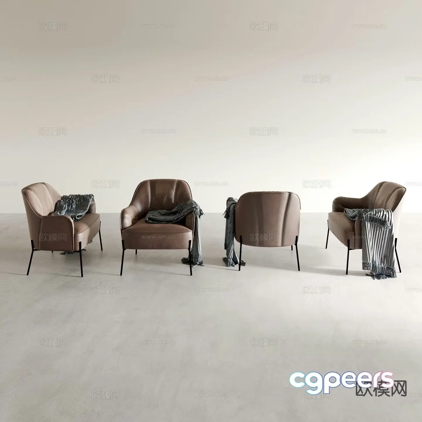 Italian style chair leisure chair sofa chair 3d model