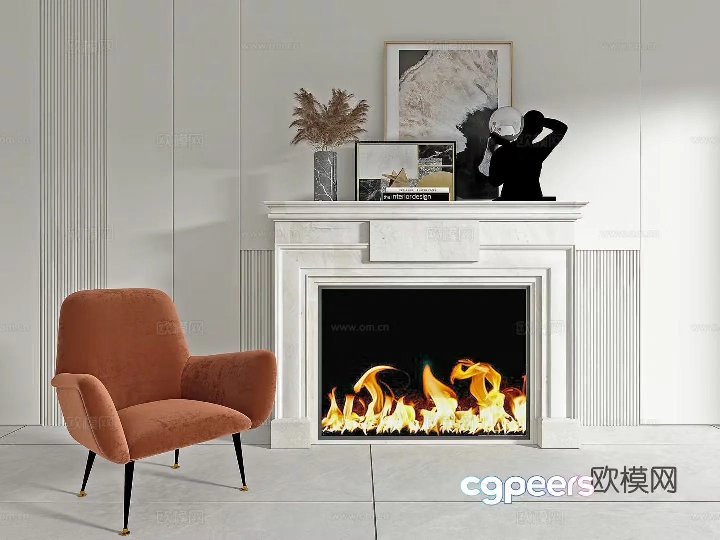 European fireplace 3d model