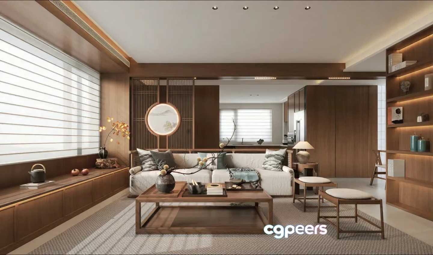 Modern Living Room 3D Model – 17068 – VRAY Render