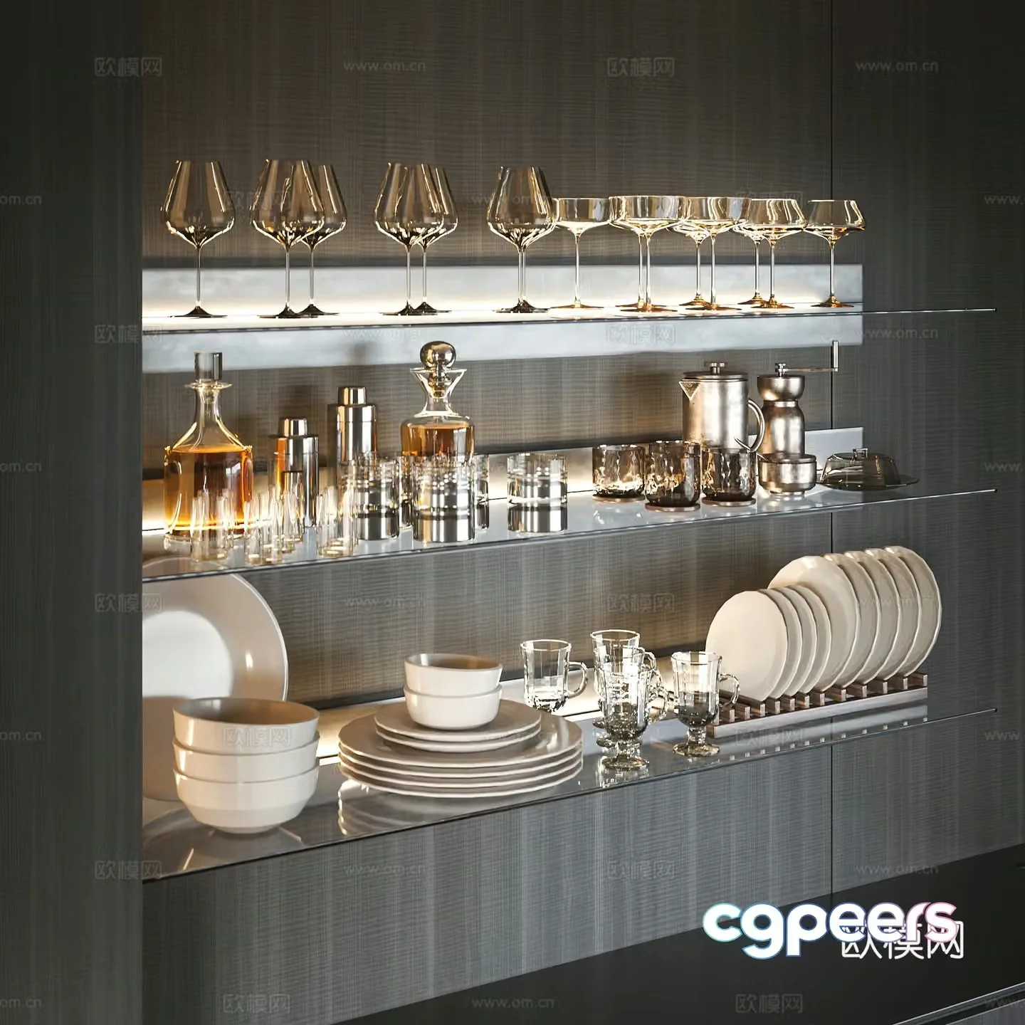 Modern wine cabinet 3d model