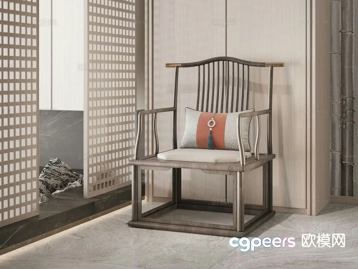 New Chinese style chair armchair Taishi chair 3d model