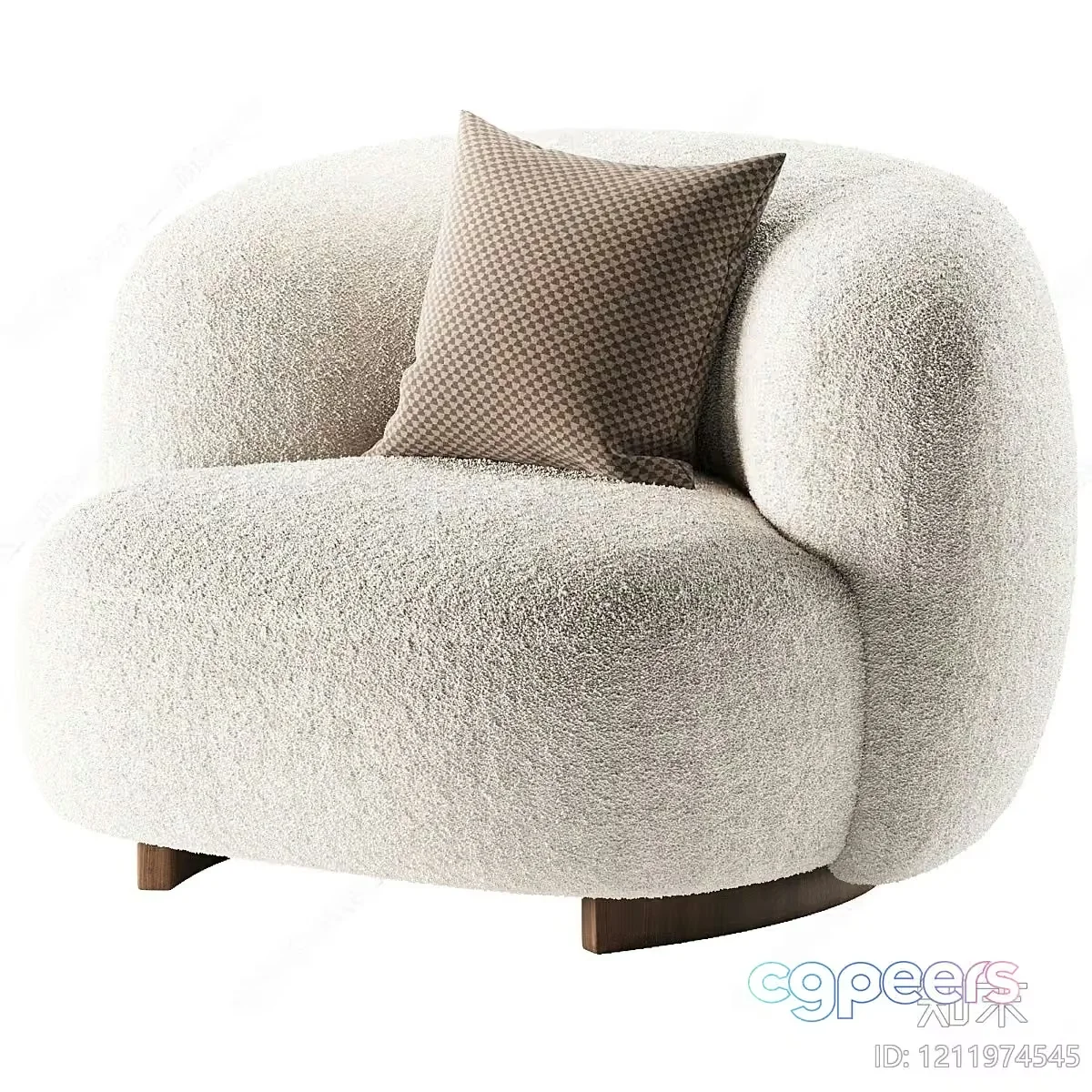 Cozy White Armchair 3D Model – 18883 – VRAY Render