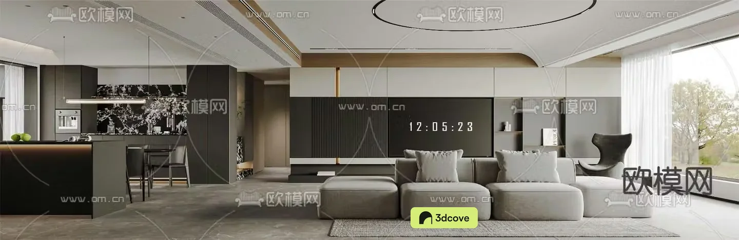 Modern living room dining room