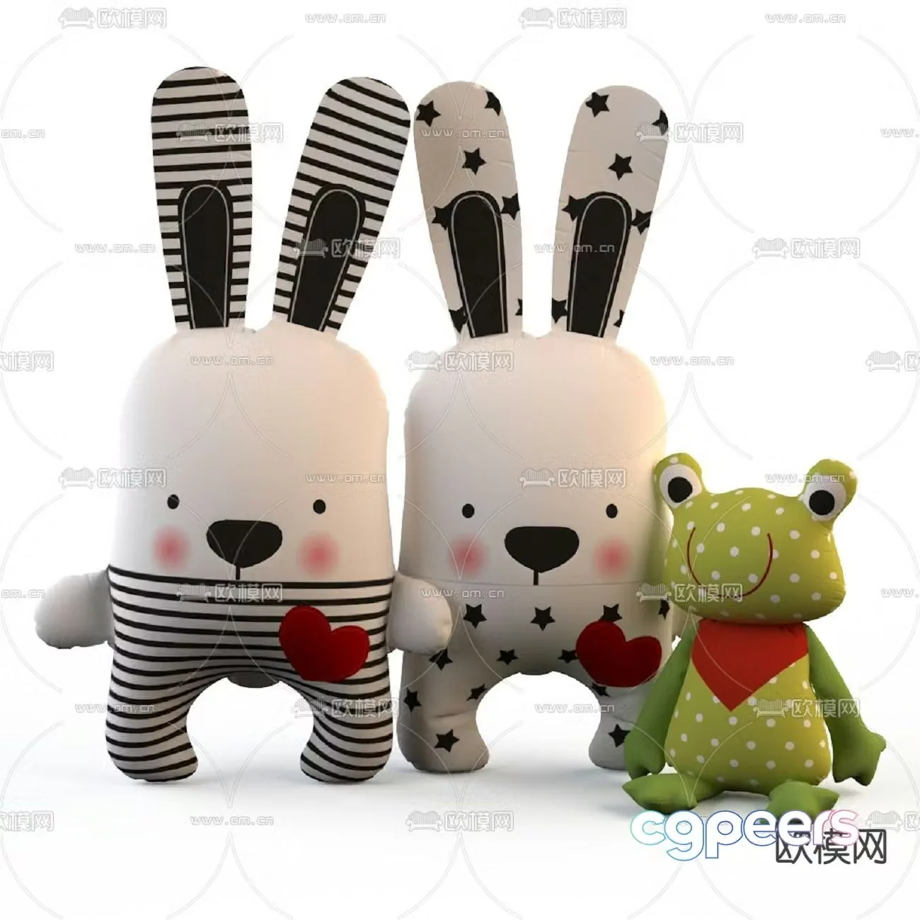 Modern fabric toy doll 3d model