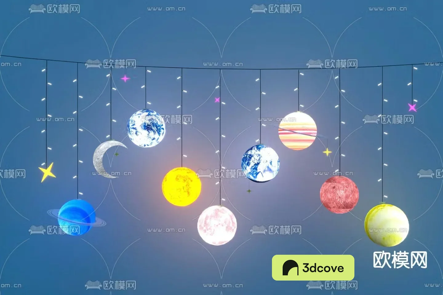 Children’s chandelier planet chandelier moon lamp
