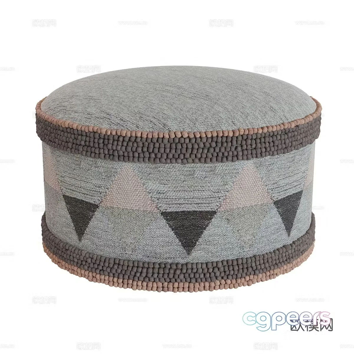 RH Geometric Braided Cushion 3D Model