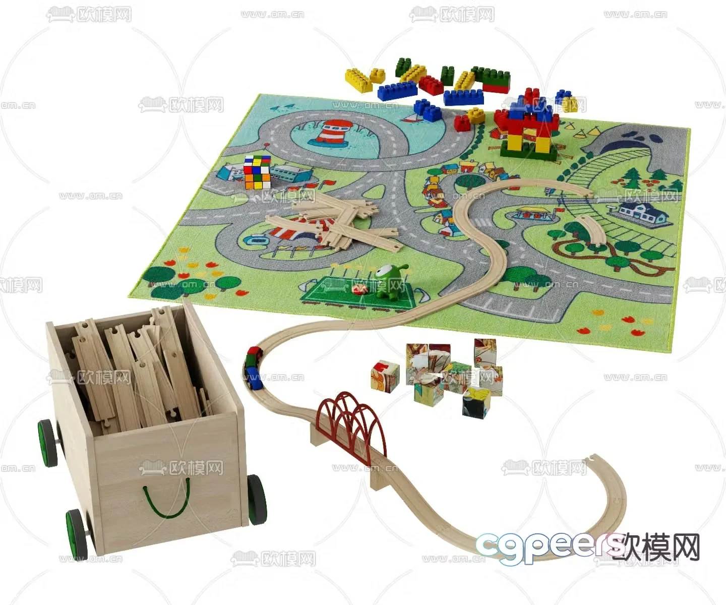 Modern children’s toy train 3d model