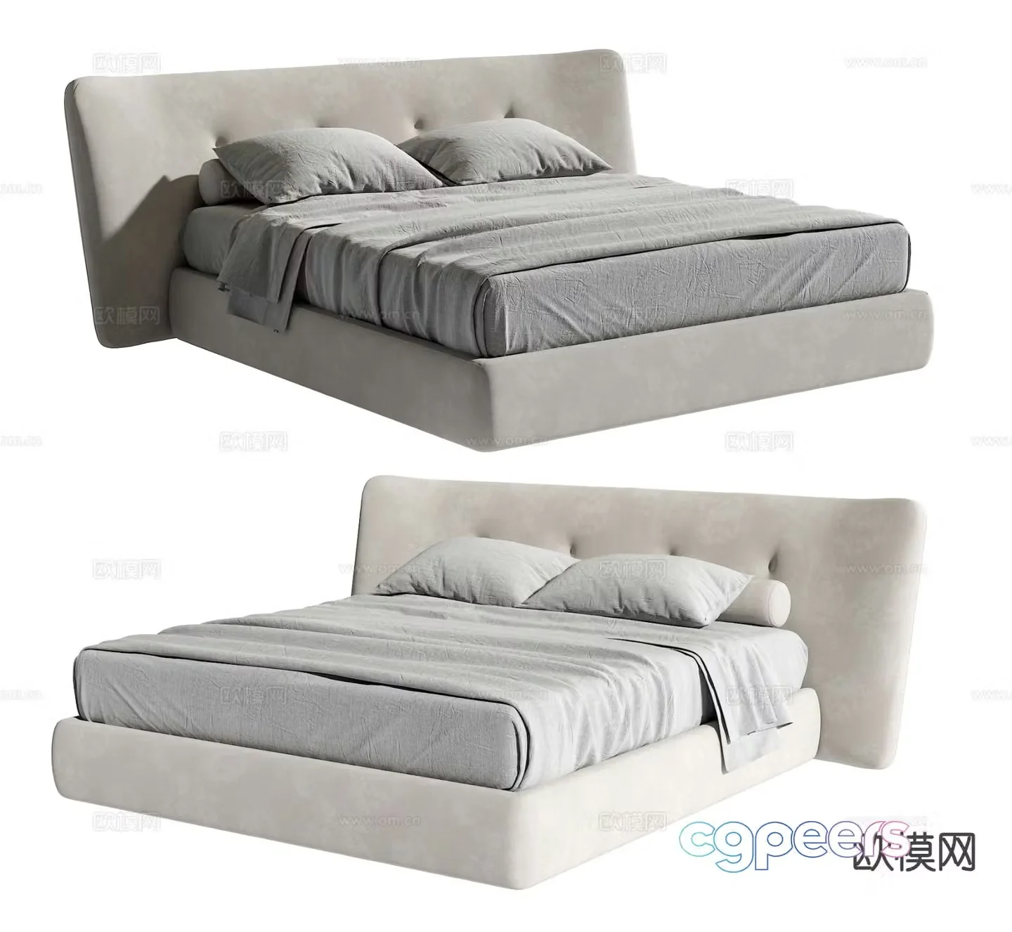 Poliform Italian double bed 3d model