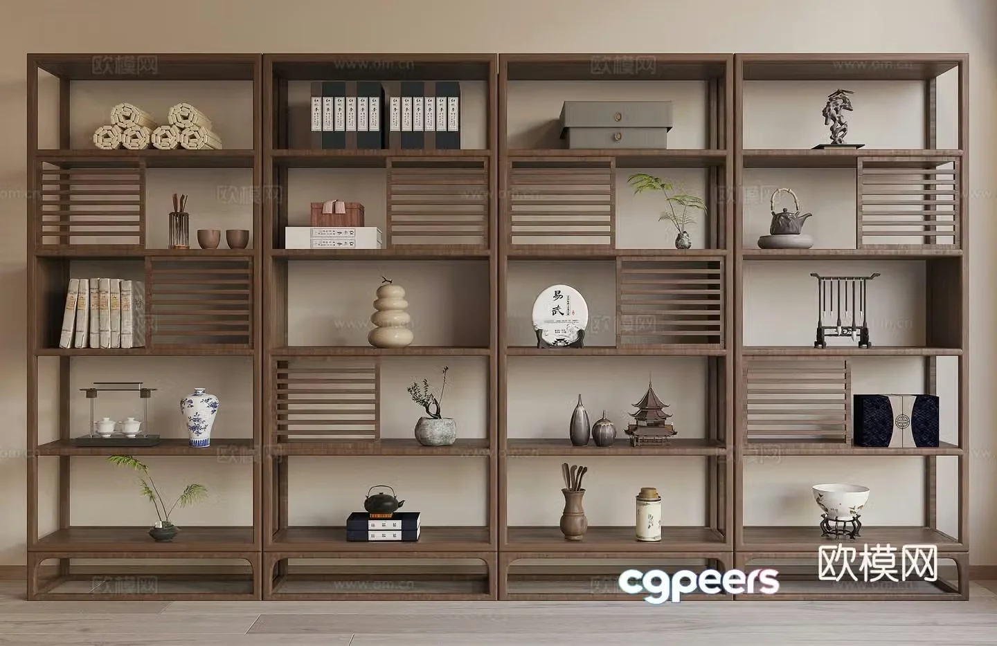 New Chinese style 3D model of Bo Gu shelf