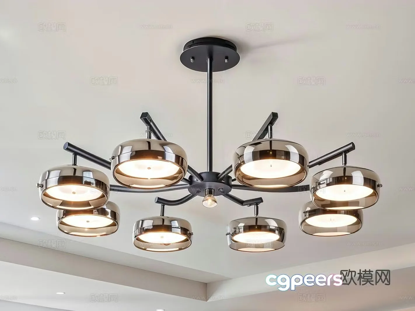 Modern living room chandeliers decorative lights 3d model