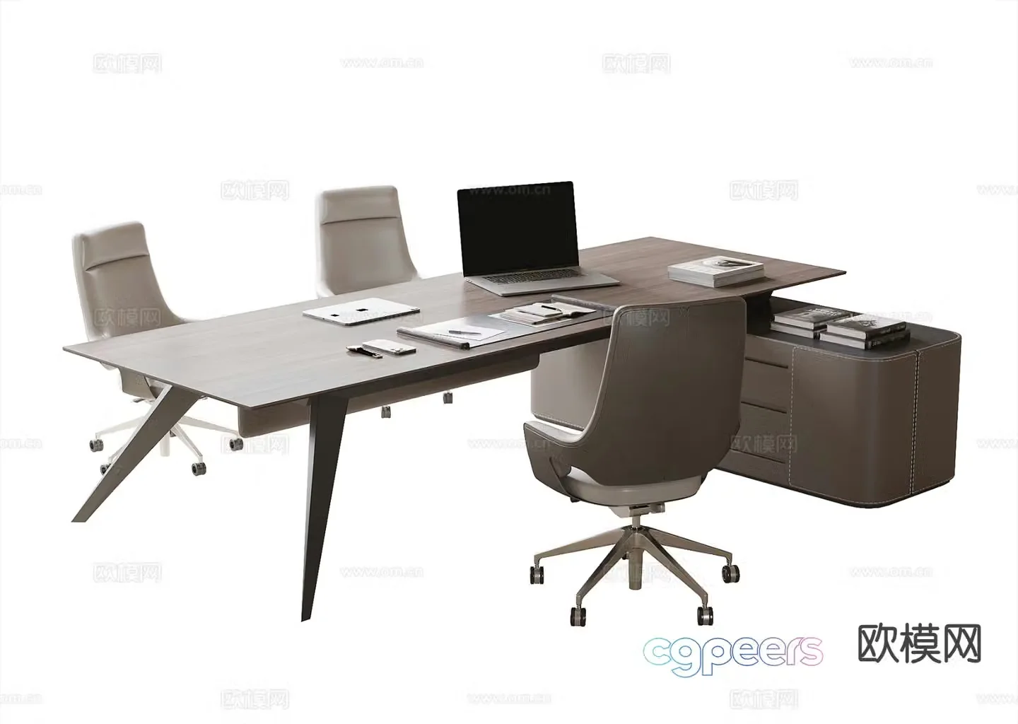 Modern boss desk desk desk 3d model
