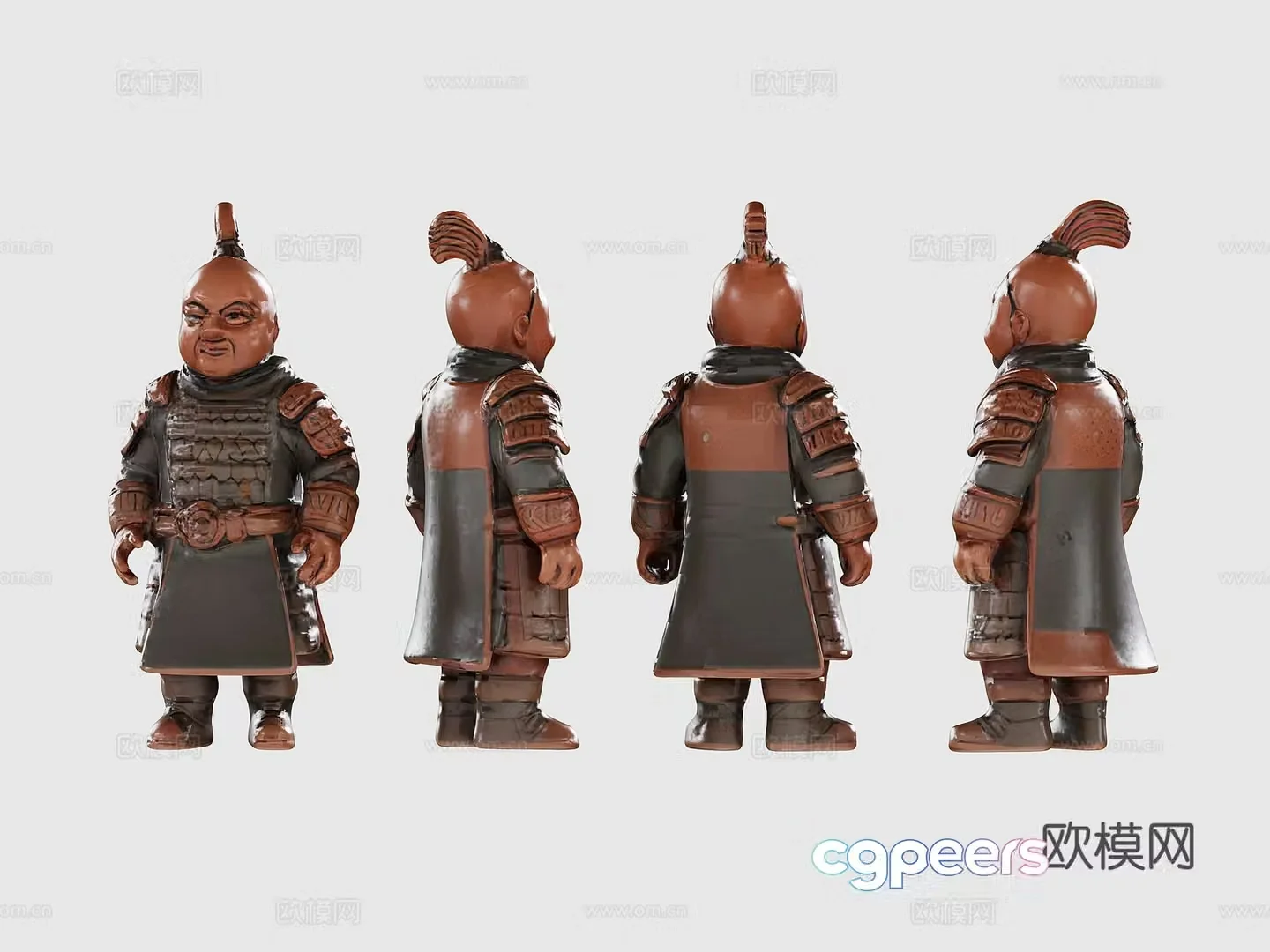 Q version Terracotta Warriors ornaments 3D model