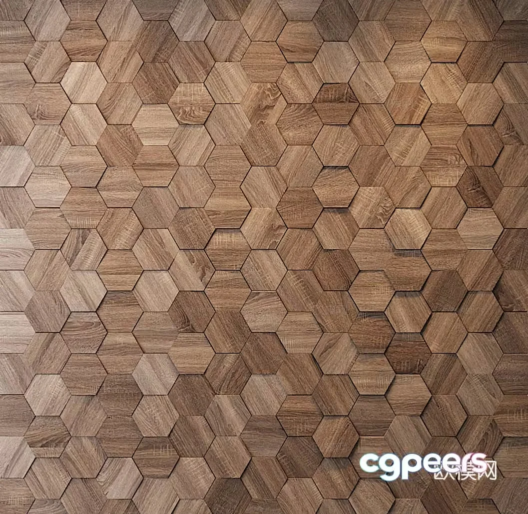 Modern hexagonal model wall panel 3d model