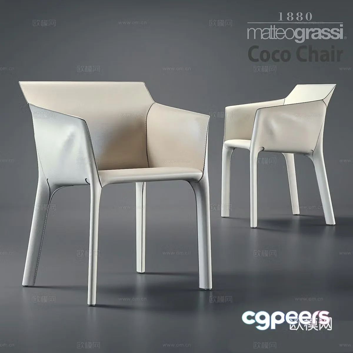 Italian dining chair single chair single chair 3d model