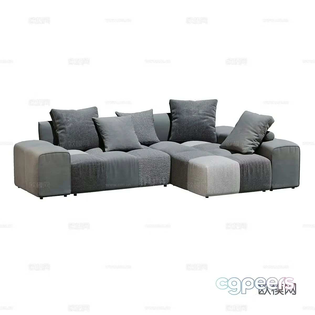 Modern multi-seater sofa 3d model