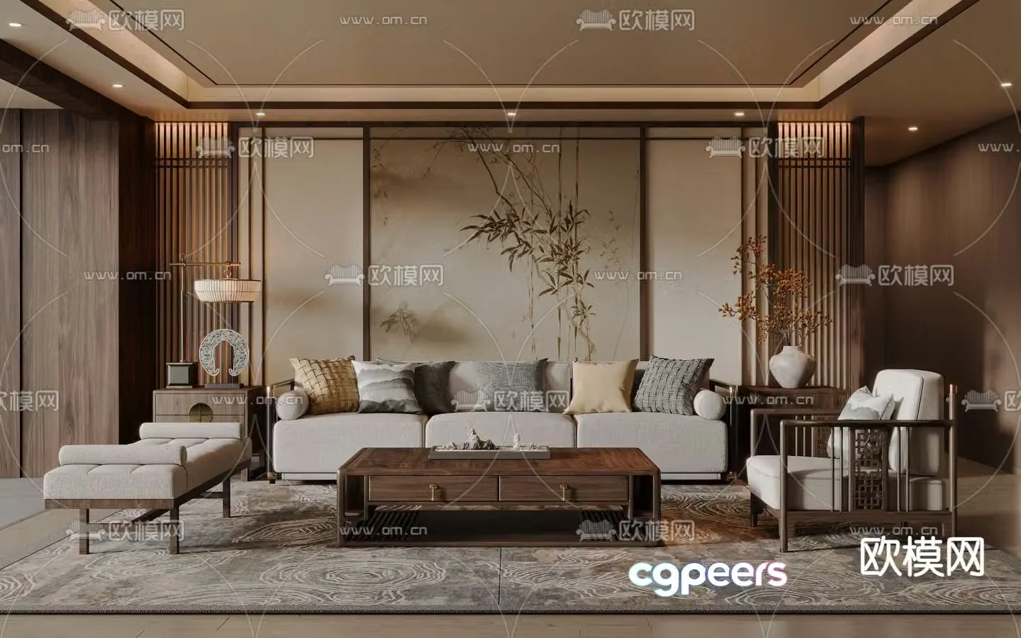 New Chinese living room 3D model