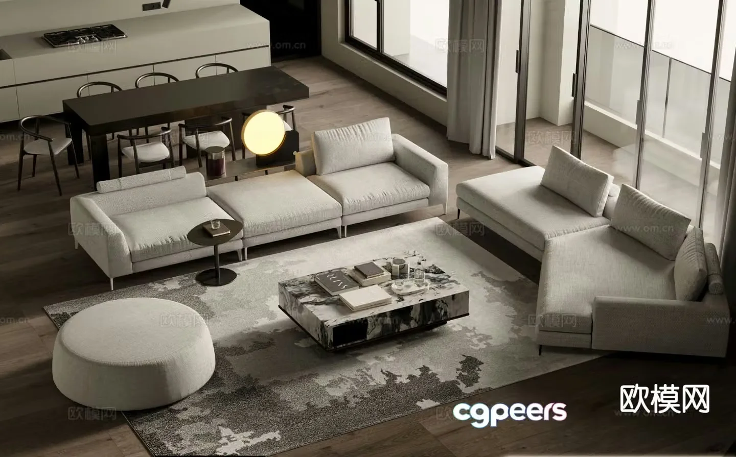 Modern sectional sofa 3d model