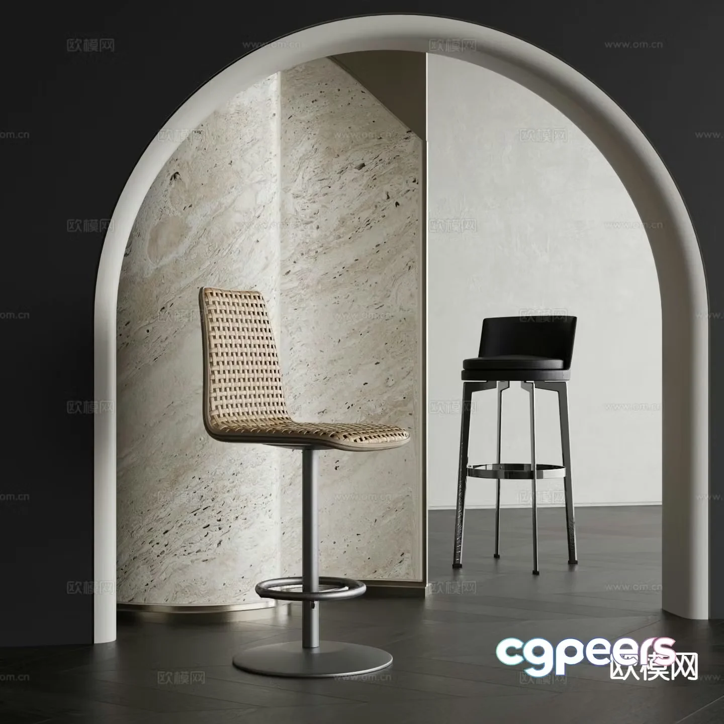Modern bar stool bar stool 3d model