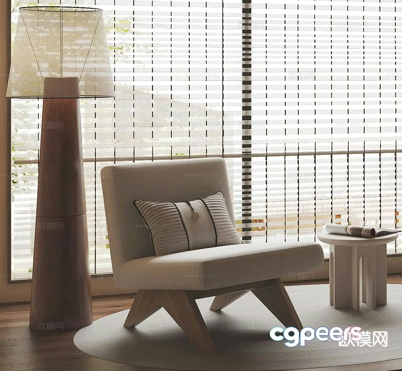 Wabi-sabi chair leisure chair 3d model