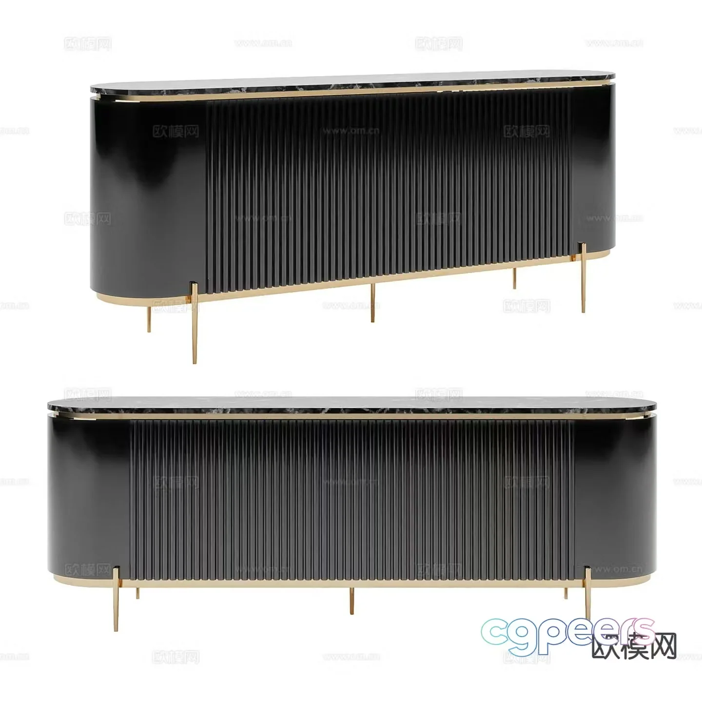 Light luxury style TV cabinet 3D model