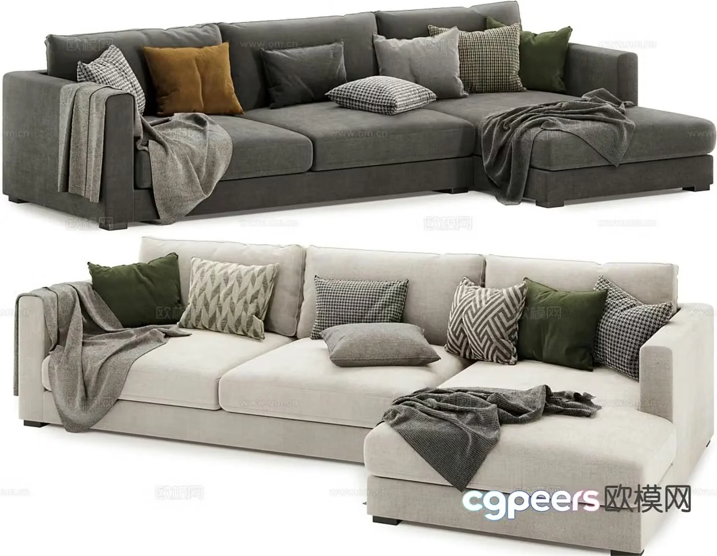Corner sofa multi-person sofa 3d model