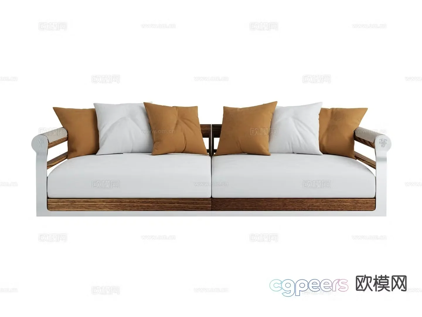 visionnaire Italian double sofa multi-person sofa 3D model