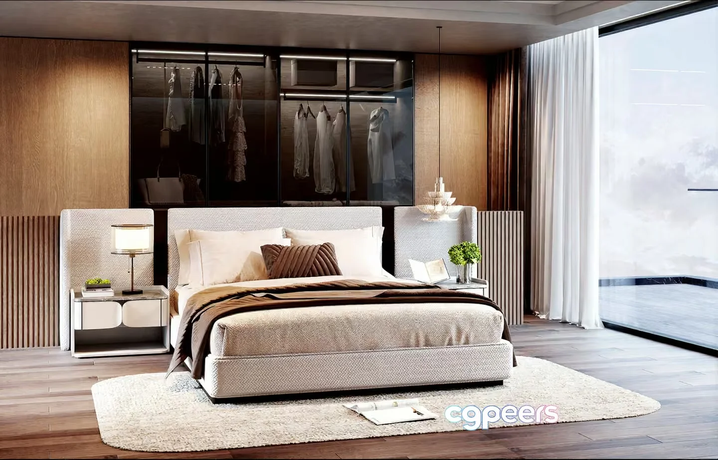 Modern Beige Bedroom 3D Model – 3335 – CORONA Render