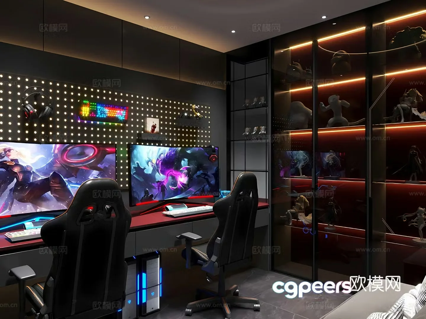 Modern eSports room 3D model
