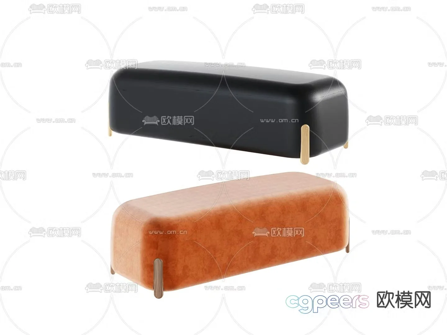Footsteps bedside stool sofa stool 3d model