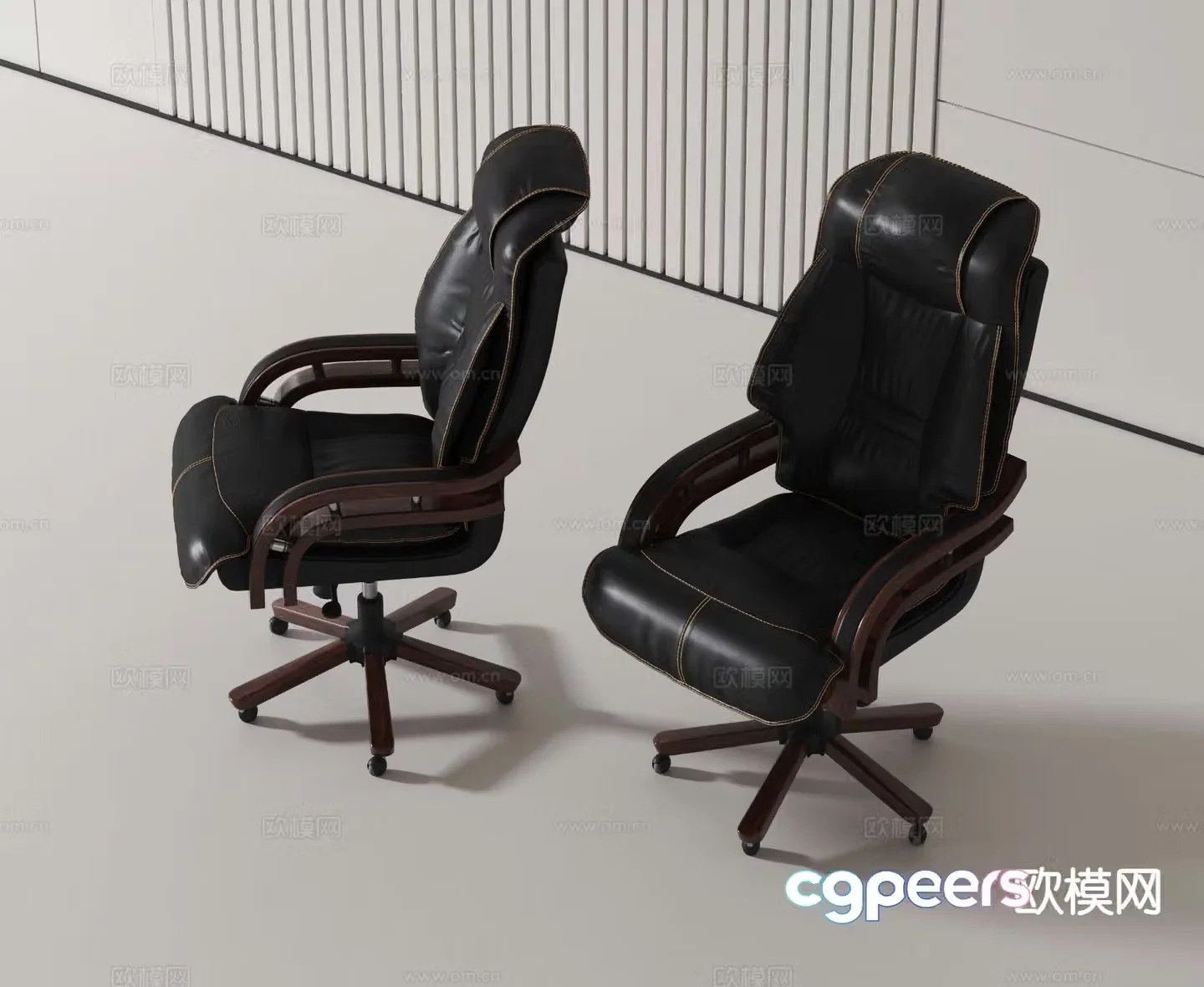 Modern leather class chair 3d model