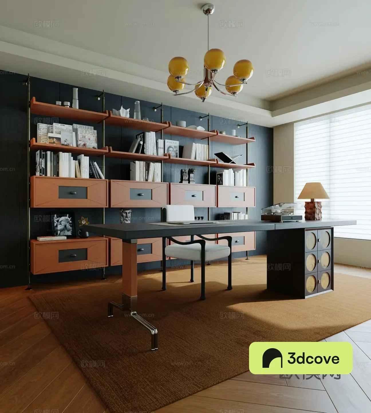 Middle-aged study room 3D model
