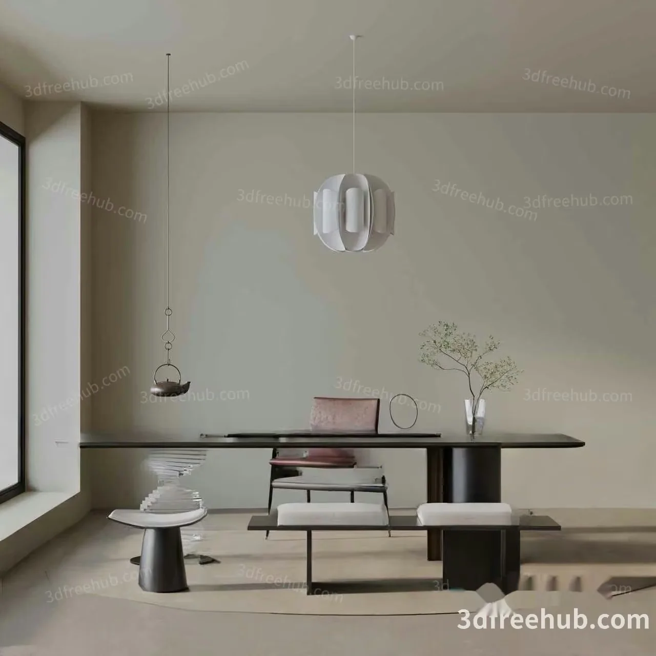 Modern Office Space 3D Model – 18689 – VRAY Render