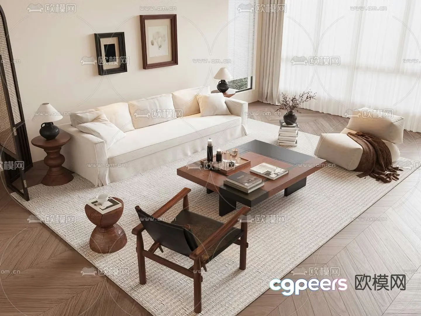 Medieval style sofa coffee table 3d model