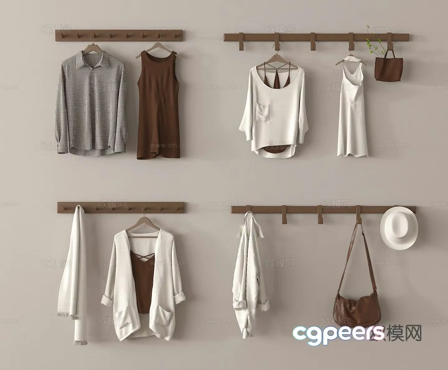 Hook Clothes Hanging 3D Model