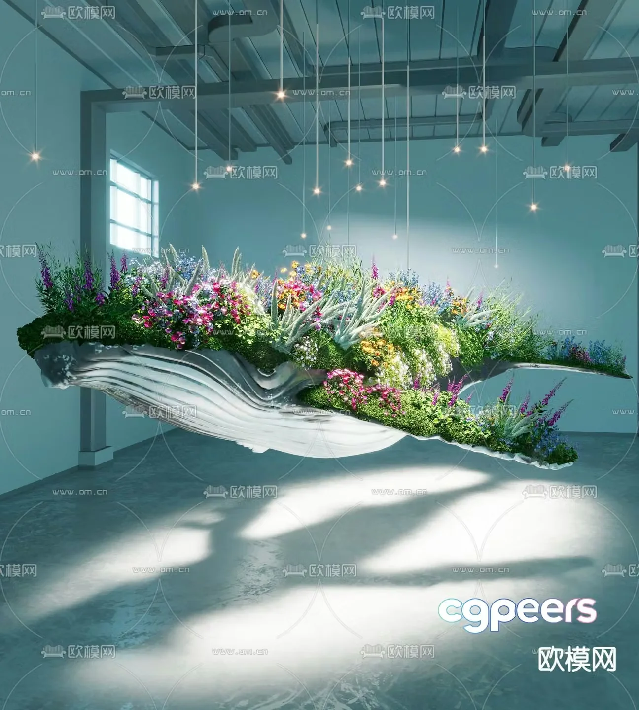 Indoor device landscaping whale device 3D model