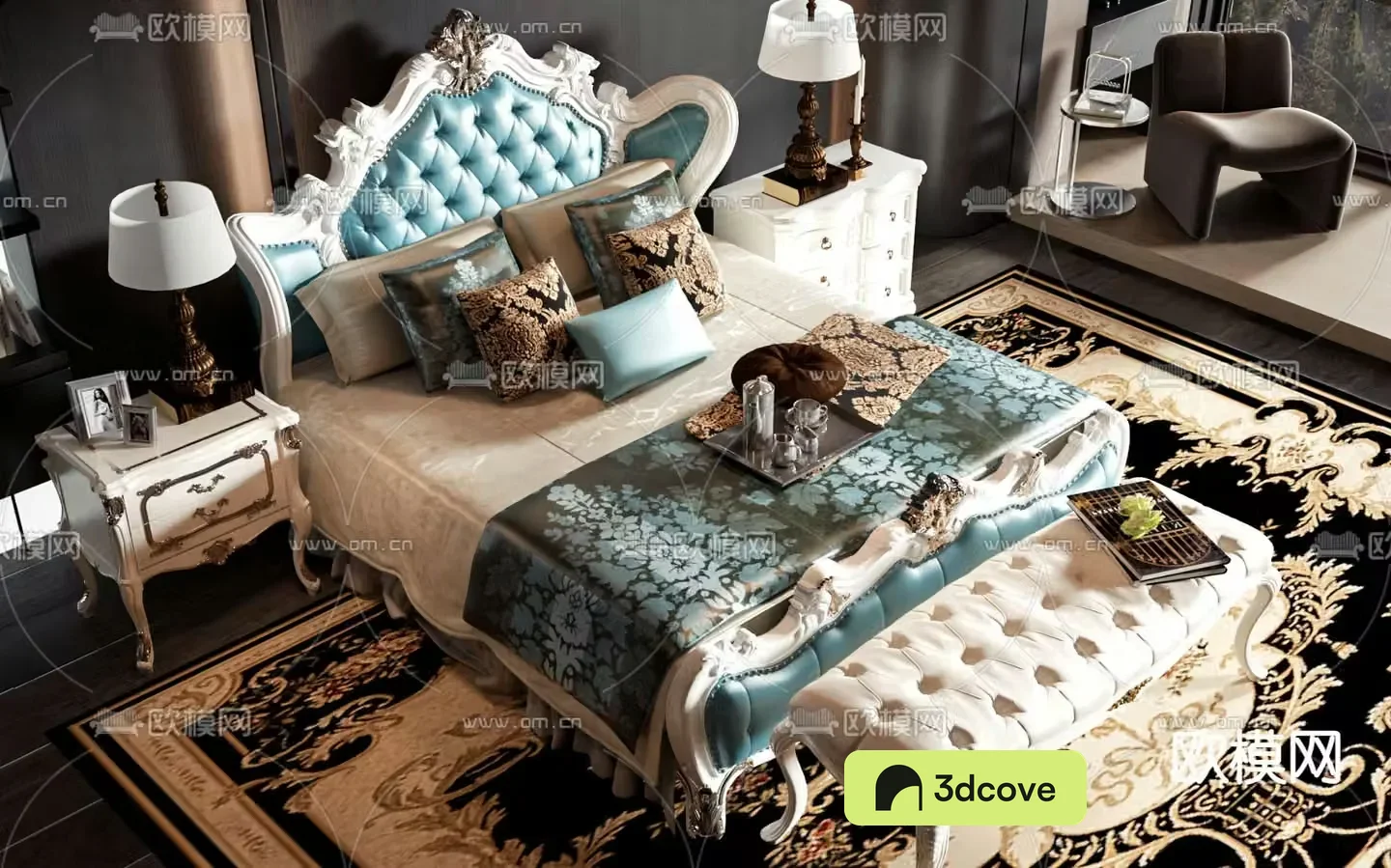 European double bed