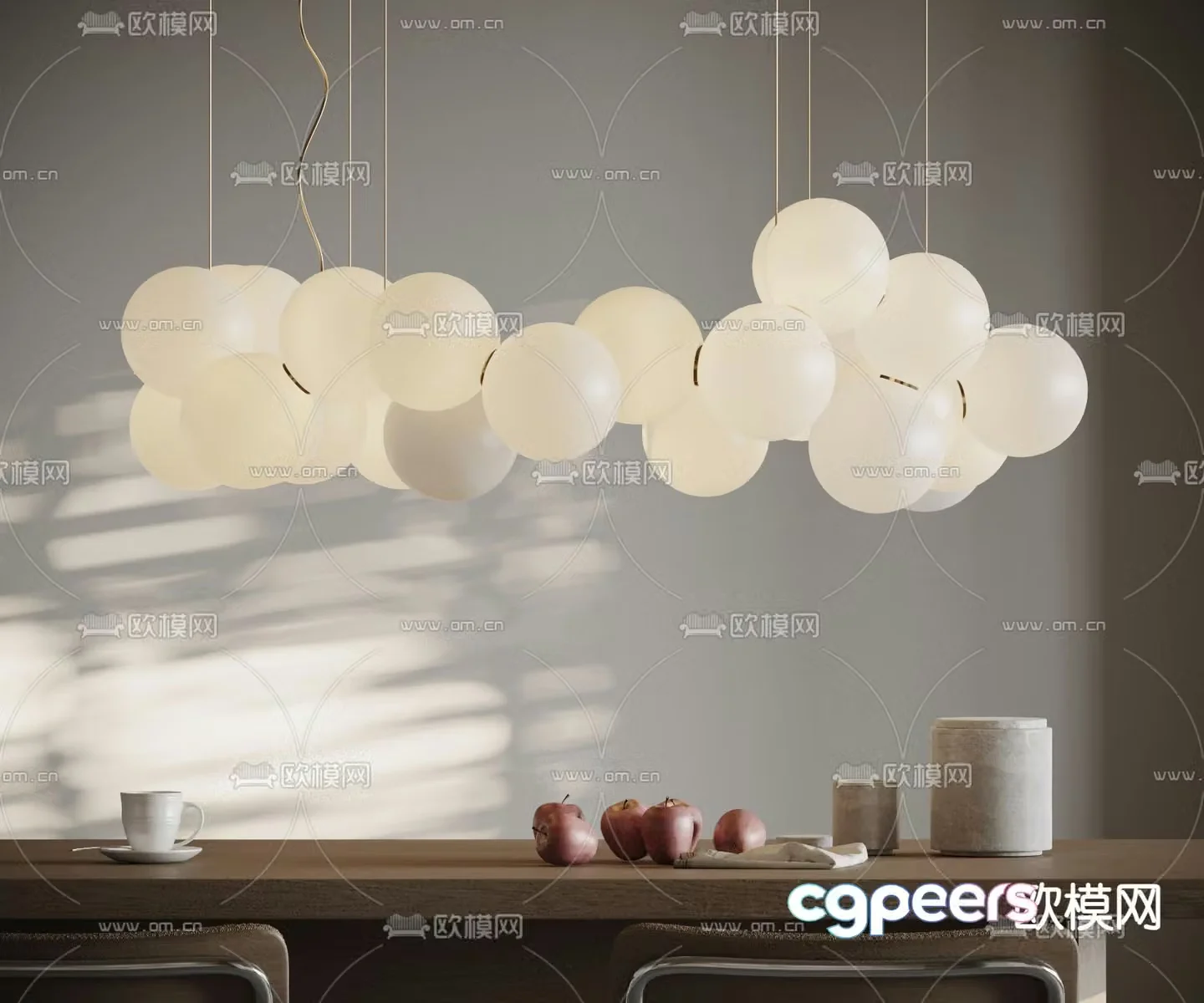 Cloud chandelier spherical lamp art lamp 3d model