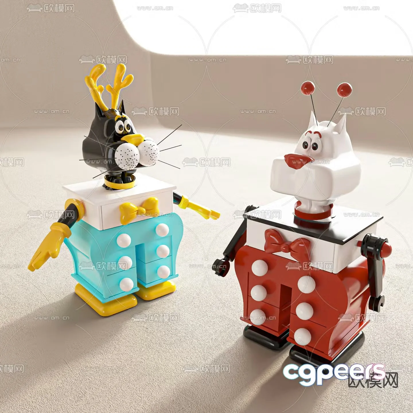 Children’s Cabinet Cartoon Side Cabinet 3D Model