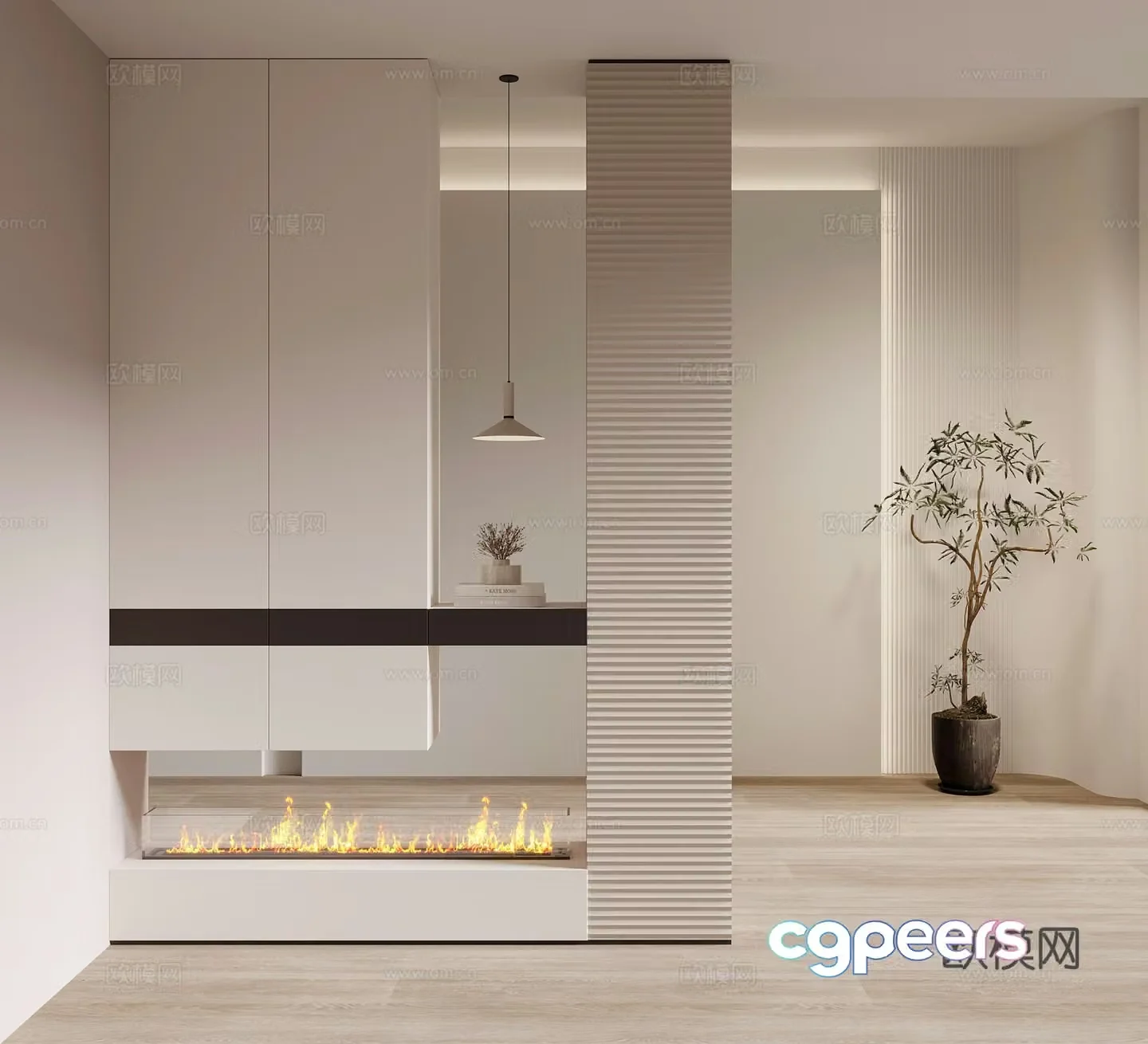 Modern porch cabinet shoe cabinet 3d model