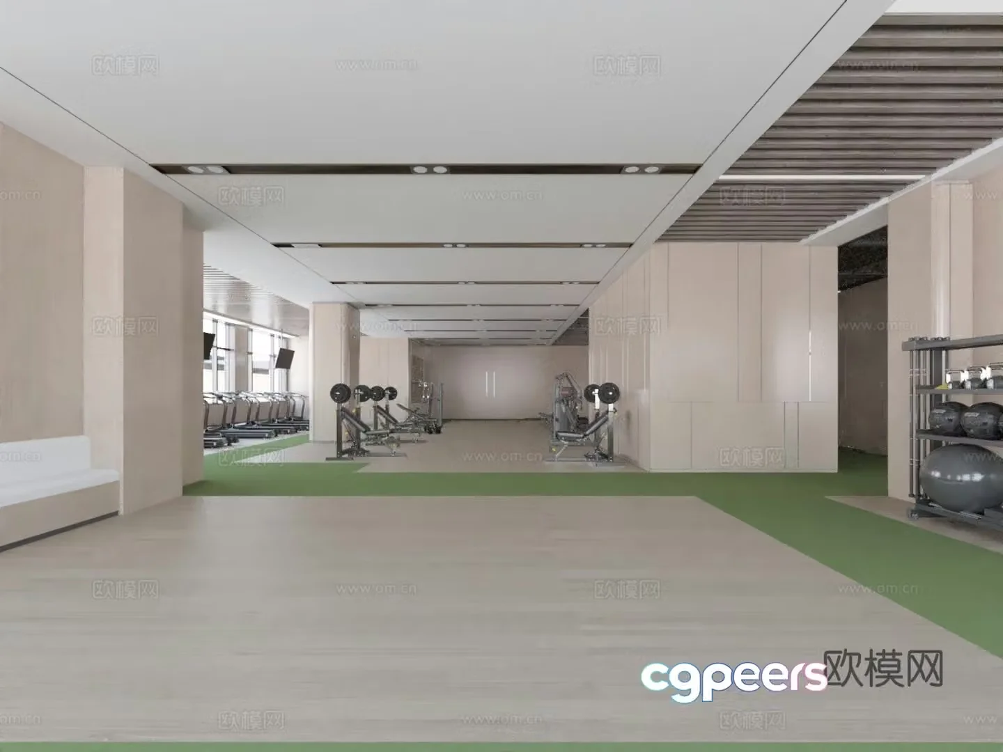 Super large gym 3d model